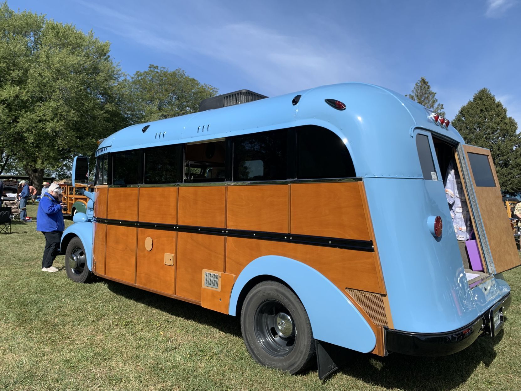 wooded bus
